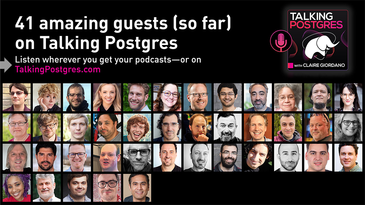 Talking Postgres speakers grid